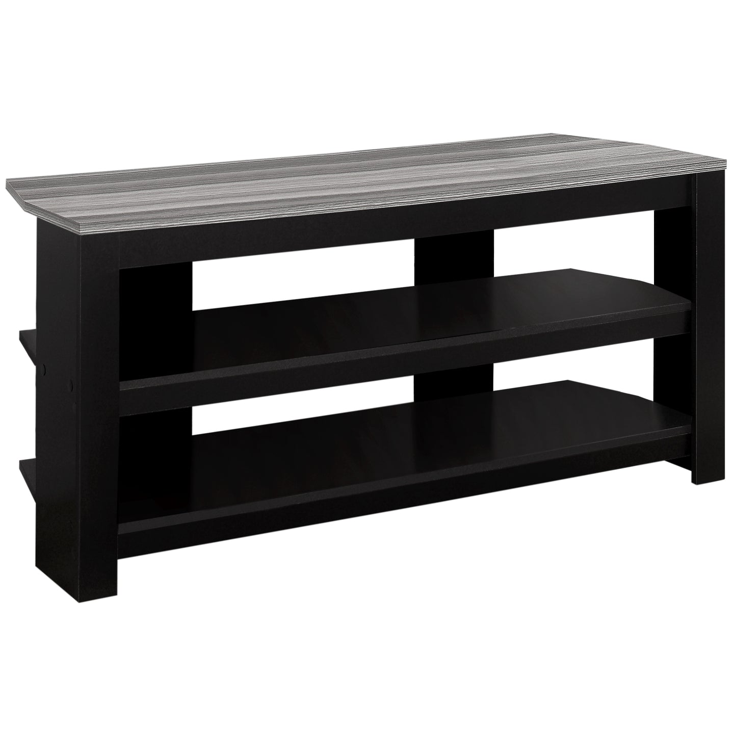 I 2564 Tv Stand - 42"L / Black / Grey Top Corner - Furniture Depot (7881094267128)