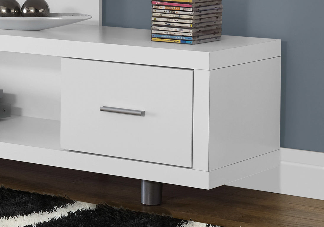 I 2573 Tv Stand - 60"L / White With 1 Drawer - Furniture Depot