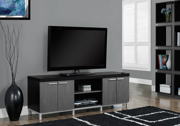 I 2590 Tv Stand - 60"L / Black / Grey - Furniture Depot (7881094660344)