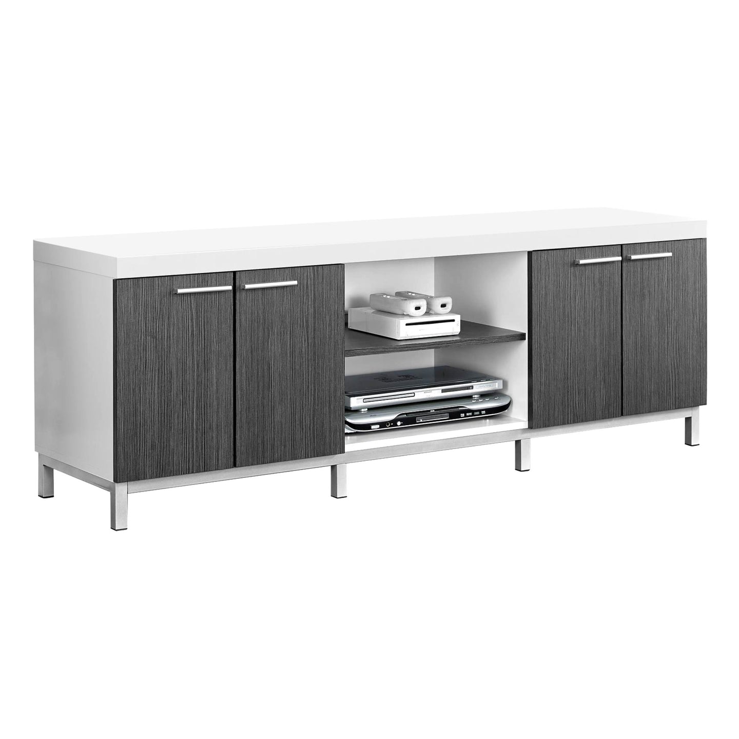 I 2591 Tv Stand - 60"L / White / Grey - Furniture Depot