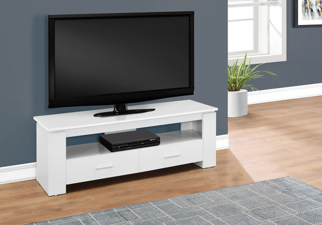 I 2601 Tv Stand - 48"L / White With 2 Storage Drawers - Furniture Depot (7881094758648)