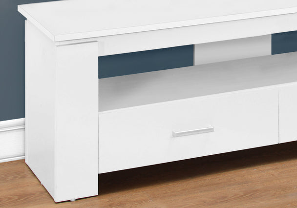 I 2601 Tv Stand - 48"L / White With 2 Storage Drawers - Furniture Depot (7881094758648)