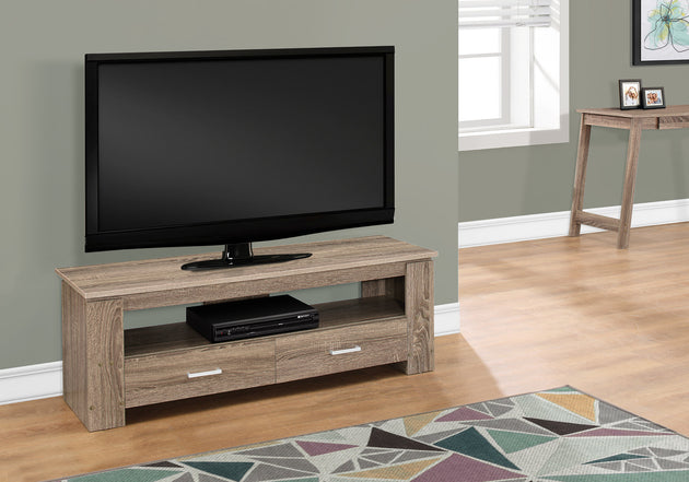 I 2602 Tv Stand - 48"L / Dark Taupe With 2 Storage Drawers - Furniture Depot (7881094791416)