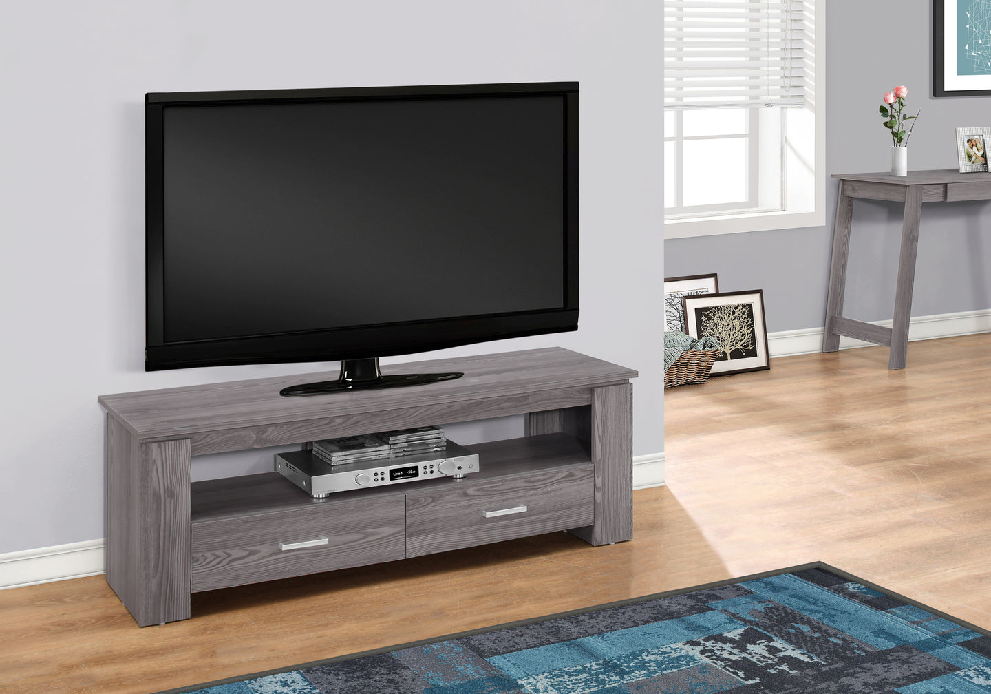 I 2603 Tv Stand - 48"L / Grey With 2 Storage Drawers - Furniture Depot (7881094824184)