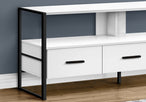 I 2615 Tv Stand - 48"L / White / Black Metal - Furniture Depot (7881094988024)