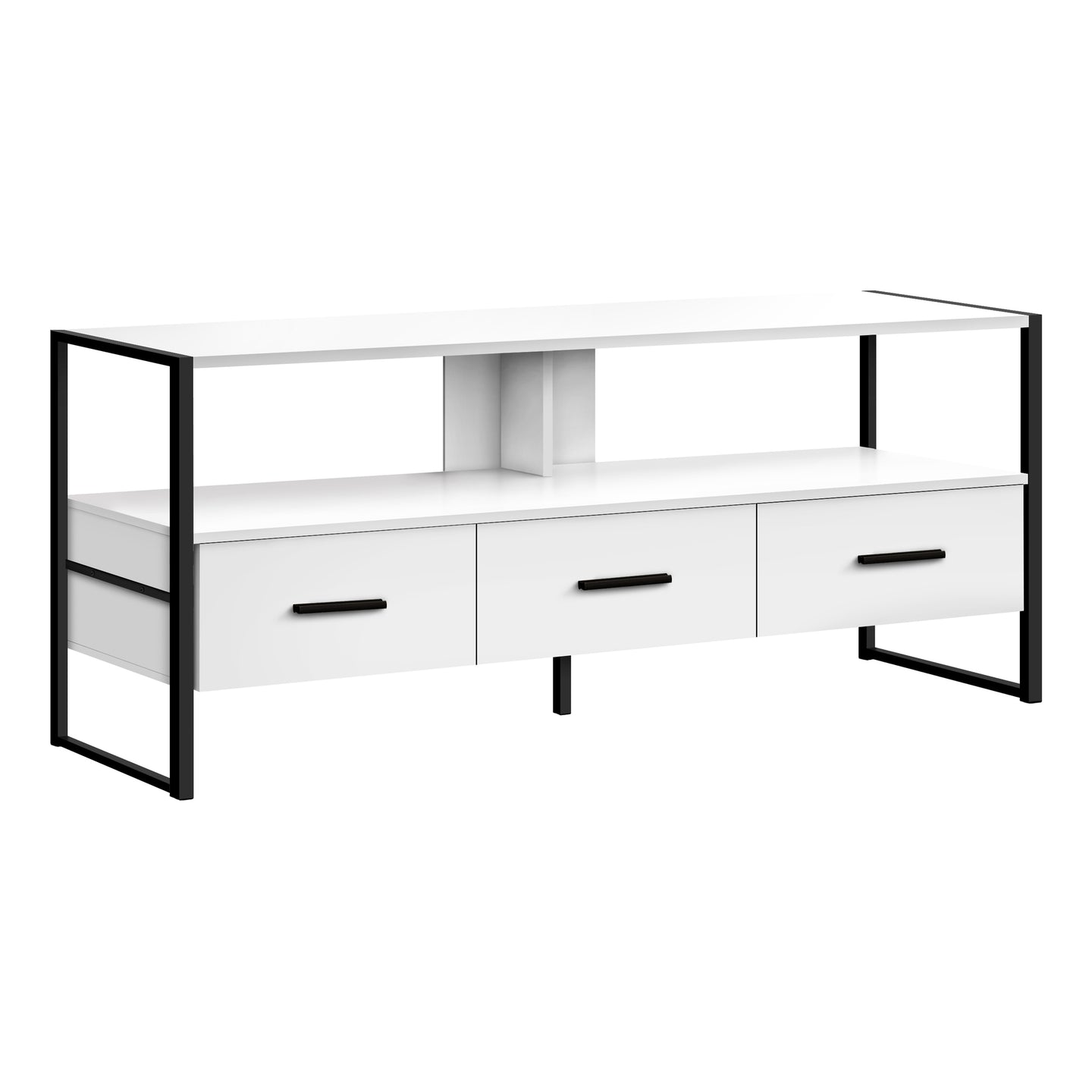 I 2615 Tv Stand - 48"L / White / Black Metal - Furniture Depot (7881094988024)