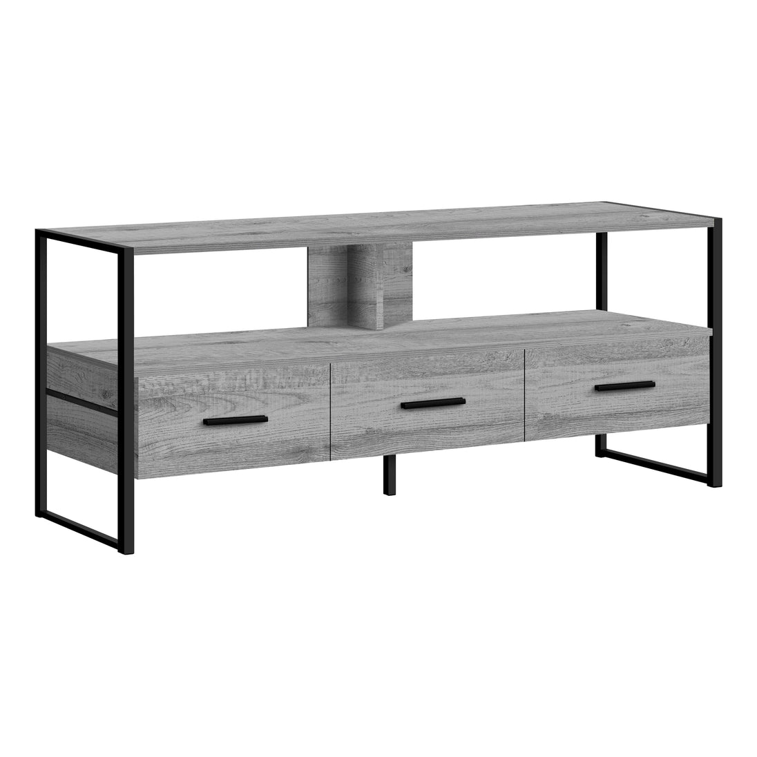 I 2617 Tv Stand - 48"L / Grey / Black Metal - Furniture Depot (7881095053560)