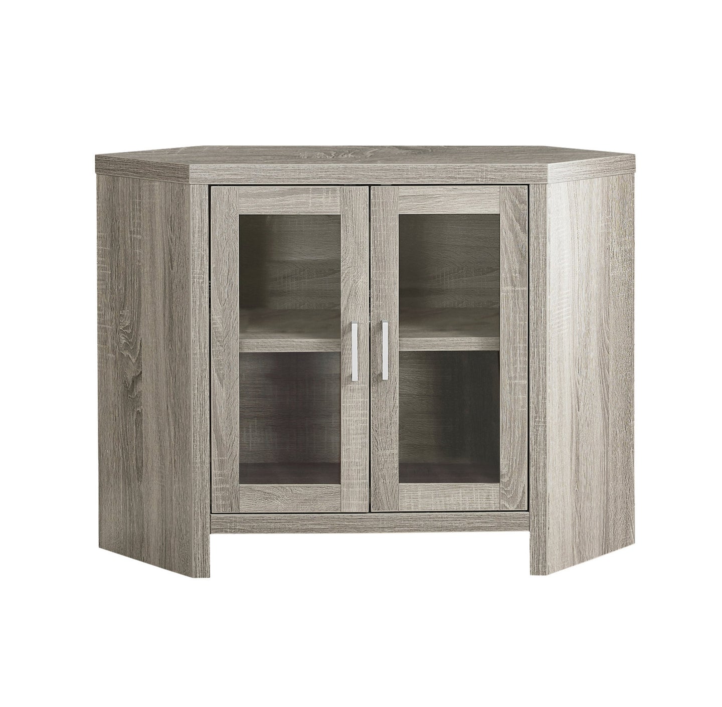 I 2701 Tv Stand - 42"L / Dark Taupe Corner With Glass Doors - Furniture Depot (7881376956664)