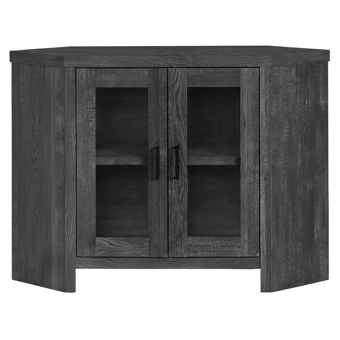 I 2716 Tv Stand - 42"L / Black Reclaimed Wood-Look Corner - Furniture Depot