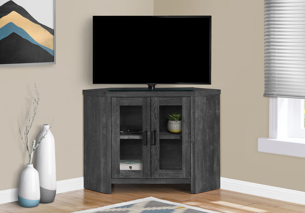 I 2716 Tv Stand - 42"L / Black Reclaimed Wood-Look Corner - Furniture Depot