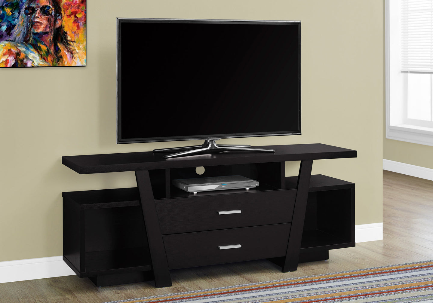 I 2720 Tv Stand - 60"L / Espresso With 2 Storage Drawers - Furniture Depot