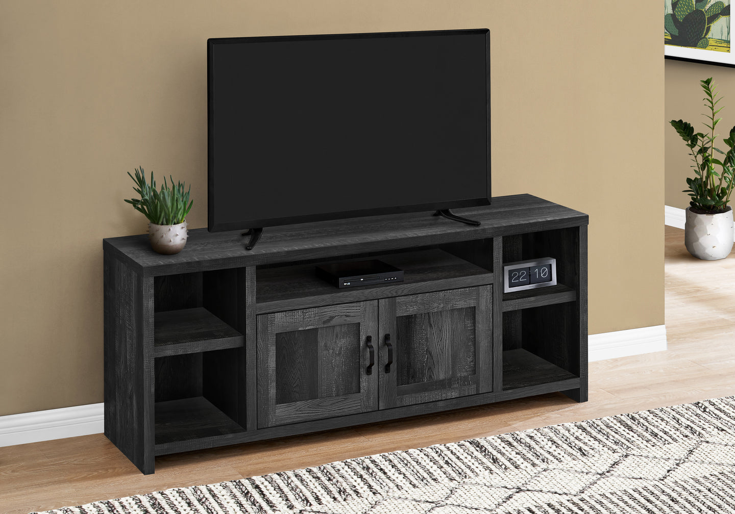 I 2743 Tv Stand - 60"L / Black Reclaimed Wood-Look - Furniture Depot (7881097347320)