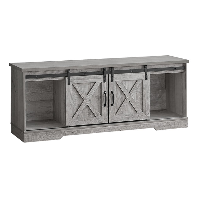 I 2747 Tv Stand - 60"L / Grey With 2 Sliding Doors - Furniture Depot