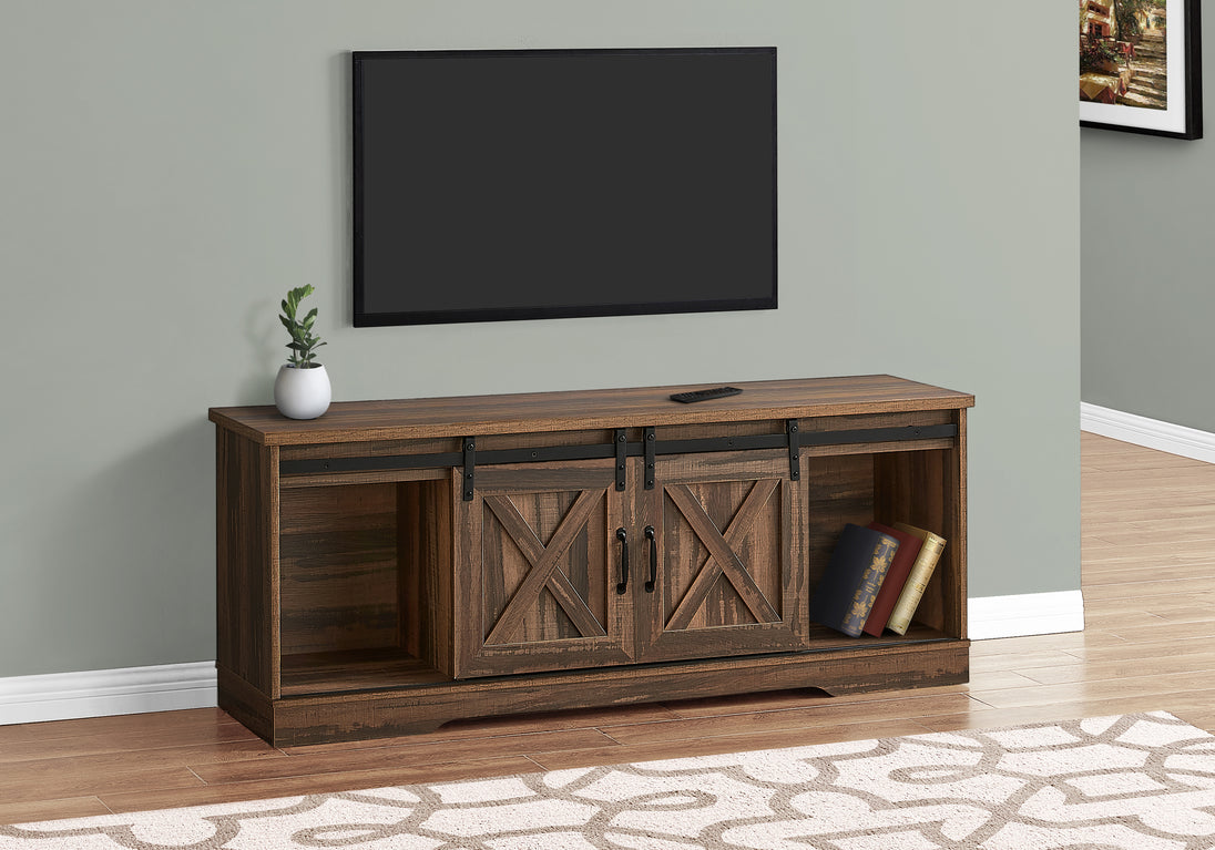 I 2748 Tv Stand - 60"L / Brown Reclaimed-Look / 2 Sliding Doors - Furniture Depot (7881098002680)