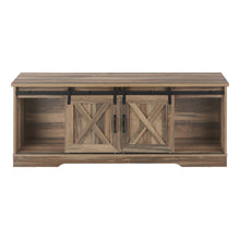 Load image into Gallery viewer, I 2748 Tv Stand - 60&quot;L / Brown Reclaimed-Look / 2 Sliding Doors - Furniture Depot (7881098002680)