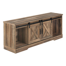 Load image into Gallery viewer, I 2748 Tv Stand - 60&quot;L / Brown Reclaimed-Look / 2 Sliding Doors - Furniture Depot (7881098002680)
