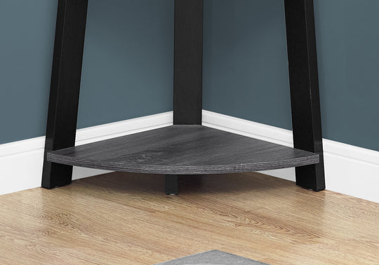 I 2750 Bookcase - 72"H / Grey-Black Corner Accent Etagere - Furniture Depot
