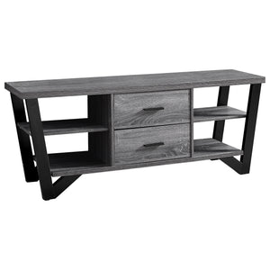 I 2762 Tv Stand - 60"L / Grey-Black With 2 Storage Drawers - Furniture Depot (7881098592504)