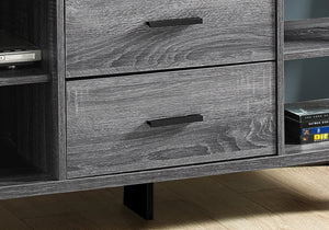 I 2762 Tv Stand - 60"L / Grey-Black With 2 Storage Drawers - Furniture Depot (7881098592504)