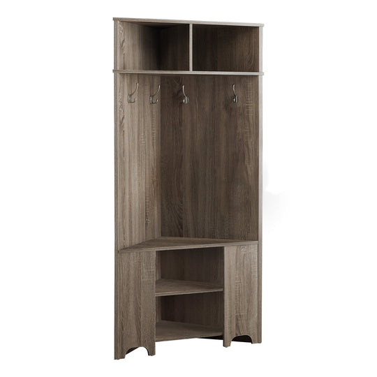 I 2771 Hall Tree - 67"H / Dark Taupe Corner Unit - Furniture Depot (7881098887416)