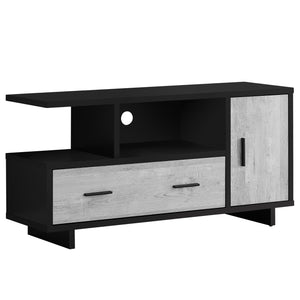 I 2804 Tv Stand - 48"L / Black / Grey Reclaimed Wood-Look - Furniture Depot