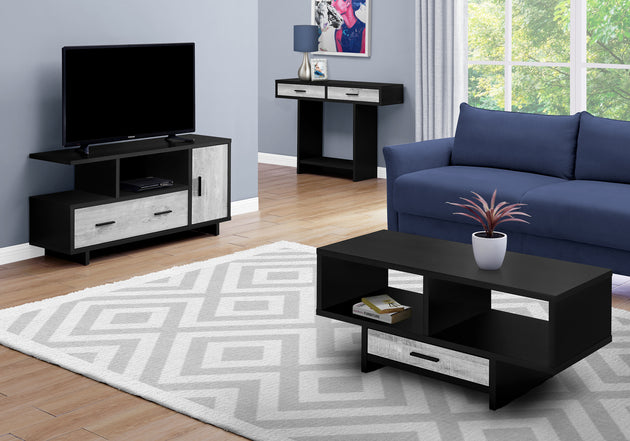 I 2804 Tv Stand - 48"L / Black / Grey Reclaimed Wood-Look - Furniture Depot