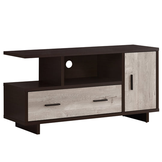 I 2805 Tv Stand - 48"L / Espresso / Taupe Reclaimed Wood-Look - Furniture Depot (7881099804920)