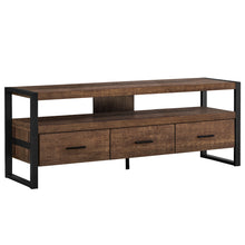 Load image into Gallery viewer, I 2820 Tv Stand - 60&quot;L / Brown Reclaimed Wood-Look / 3 Drawers - Furniture Depot (7881100230904)