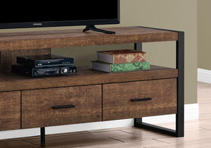 I 2820 Tv Stand - 60"L / Brown Reclaimed Wood-Look / 3 Drawers - Furniture Depot (7881100230904)