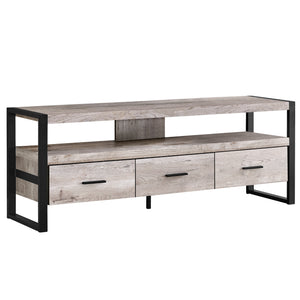 I 2822 Tv Stand - 60"L / Taupe Reclaimed Wood-Look / 3 Drawers - Furniture Depot