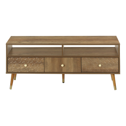 I 2835 Tv Stand - 48"L / Walnut Mid-Century With 3 Drawers - Furniture Depot (7881100787960)