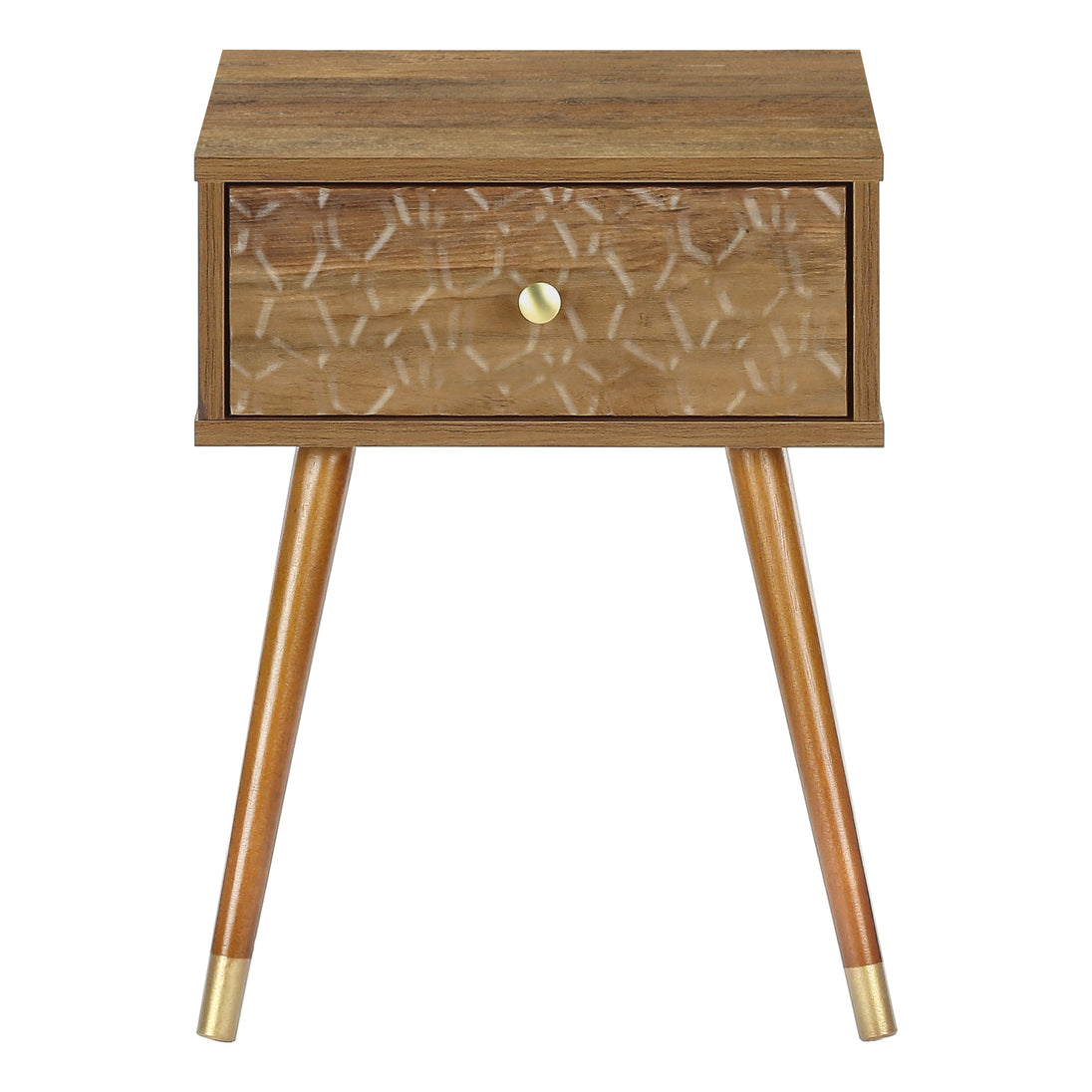 I 2837 Accent Table - 20"H / Walnut Mid-Century With A Drawer - Furniture Depot (7881101345016)