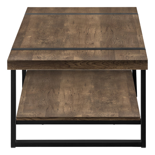 I 2850 Coffee Table - Brown Reclaimed Wood-Look / Black Metal - Furniture Depot (7881101934840)