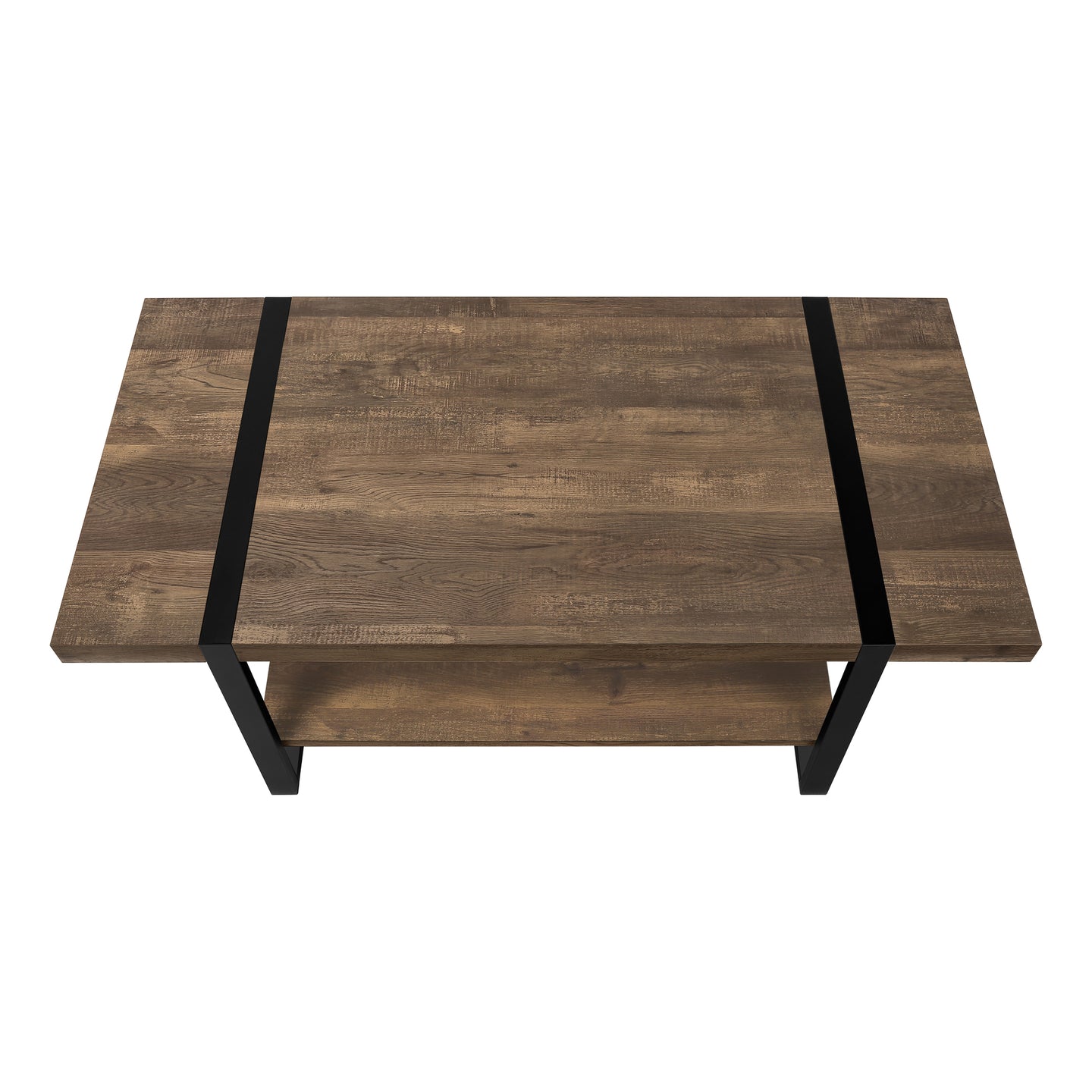 I 2850 Coffee Table - Brown Reclaimed Wood-Look / Black Metal - Furniture Depot (7881101934840)