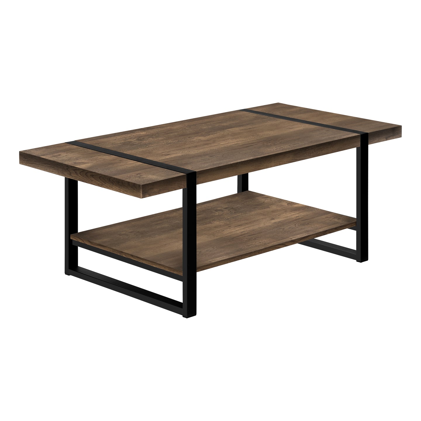 I 2850 Coffee Table - Brown Reclaimed Wood-Look / Black Metal - Furniture Depot (7881101934840)