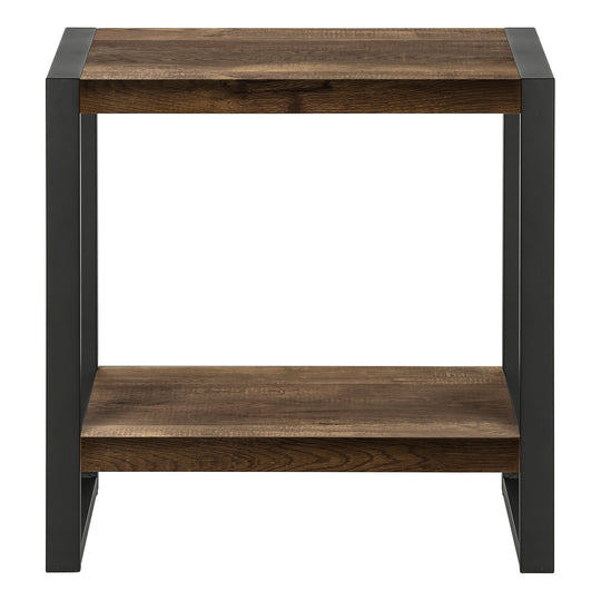 I 2852 Accent Table - Brown Reclaimed Wood-Look / Black Metal - Furniture Depot (7881102360824)