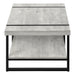 I 2855 Coffee Table - Grey Reclaimed Wood-Look / Black Metal - Furniture Depot (7881102688504)