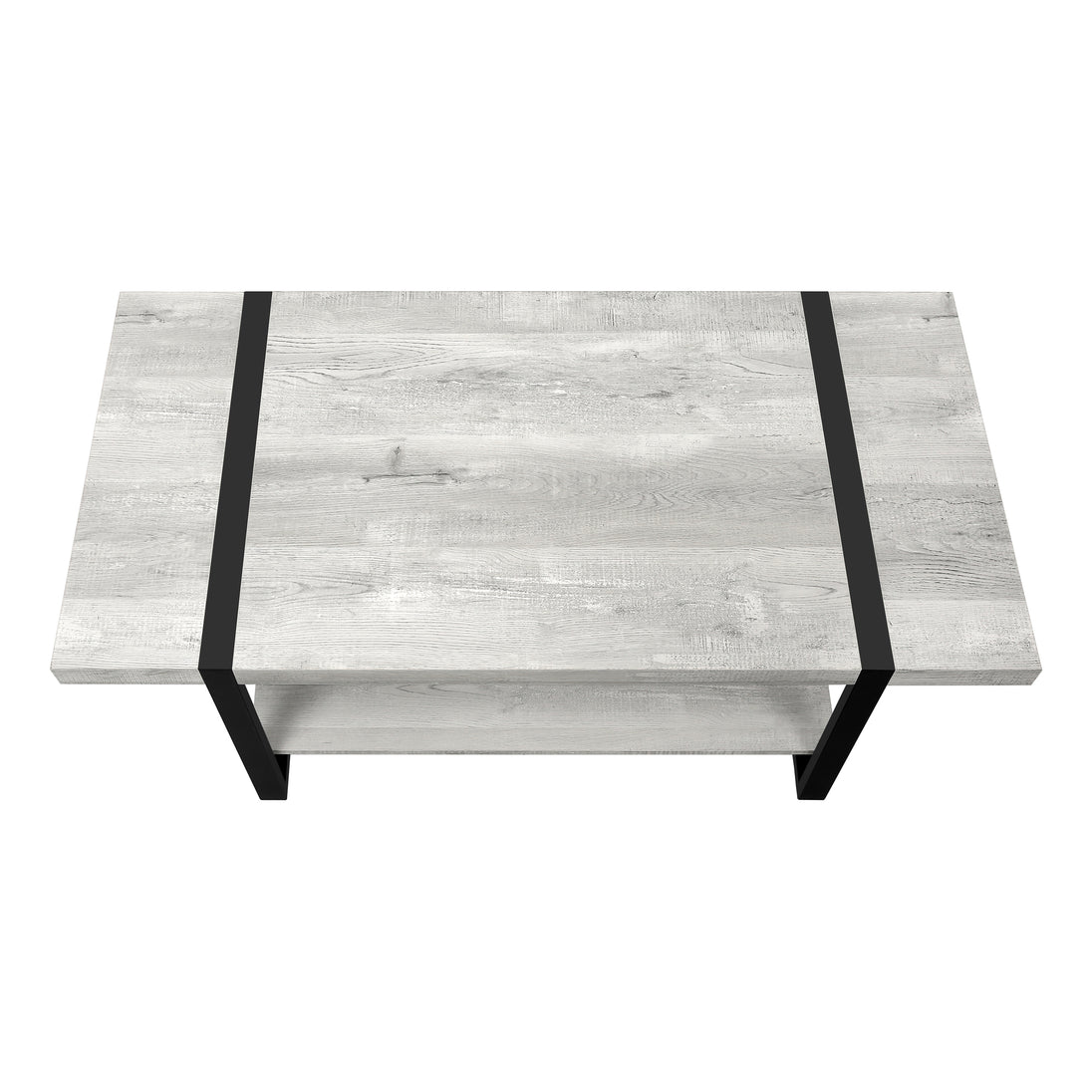 I 2855 Coffee Table - Grey Reclaimed Wood-Look / Black Metal - Furniture Depot (7881102688504)