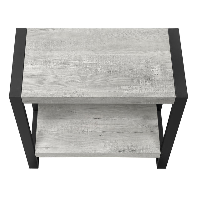 I 2857 Accent Table - Grey Reclaimed Wood-Look / Black Metal - Furniture Depot (7881103081720)