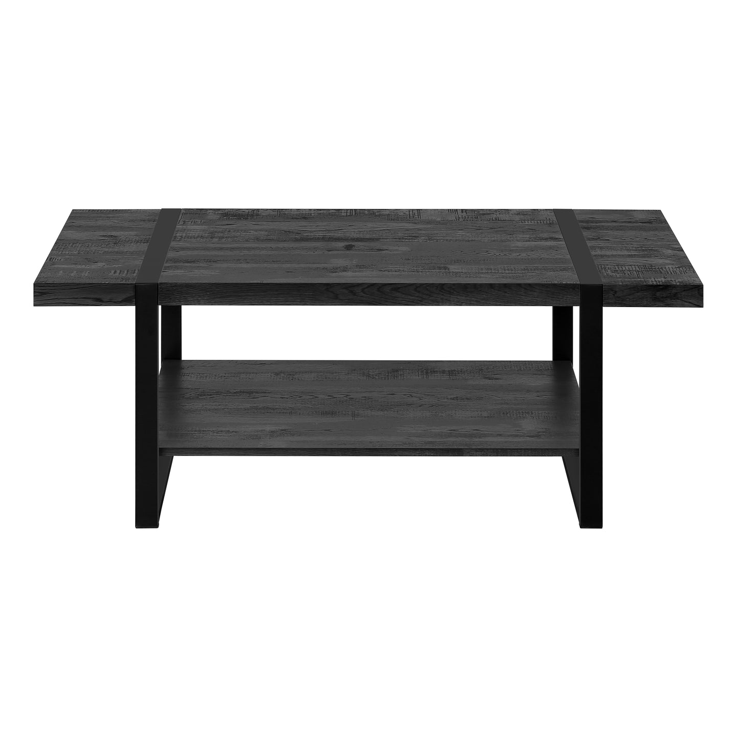 I 2860 Coffee Table - Black Reclaimed Wood-Look / Black Metal - Furniture Depot (7881103311096)