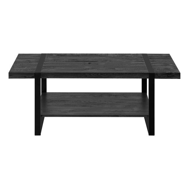 I 2860 Coffee Table - Black Reclaimed Wood-Look / Black Metal - Furniture Depot (7881103311096)