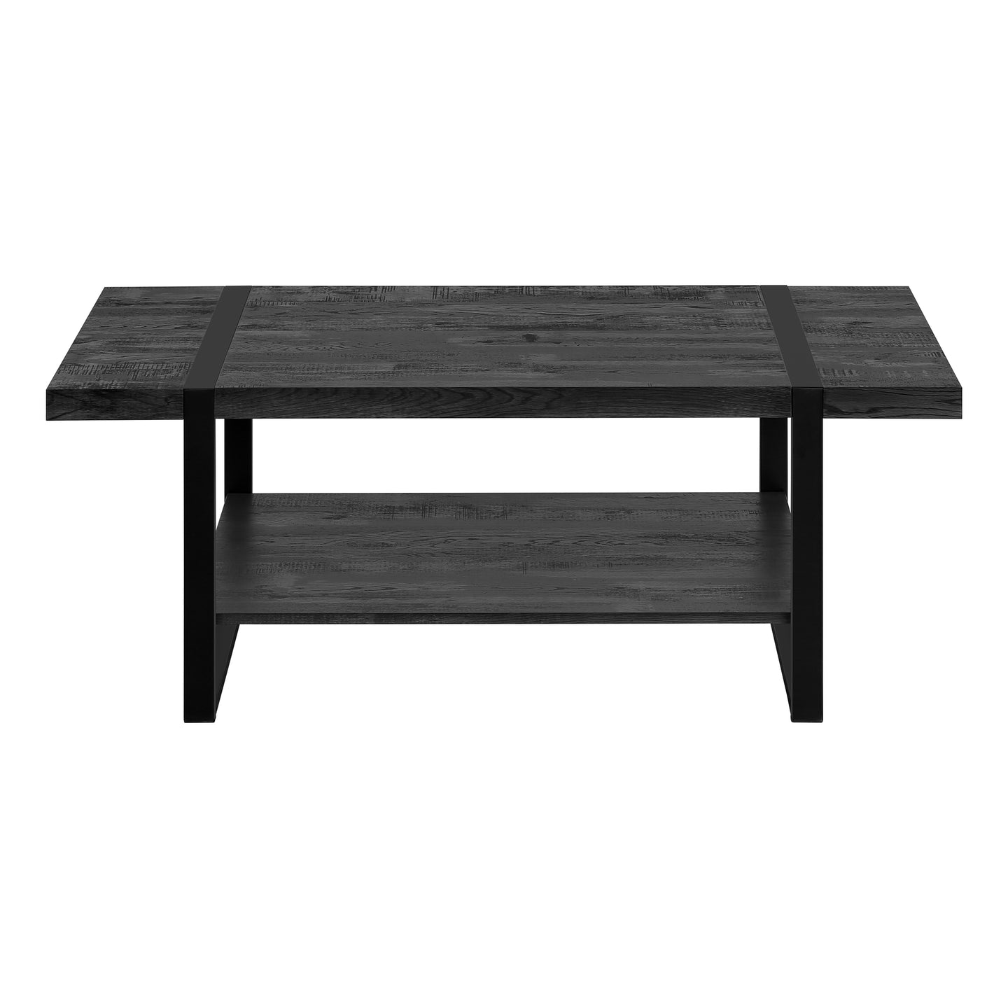 I 2860 Coffee Table - Black Reclaimed Wood-Look / Black Metal - Furniture Depot (7881103311096)