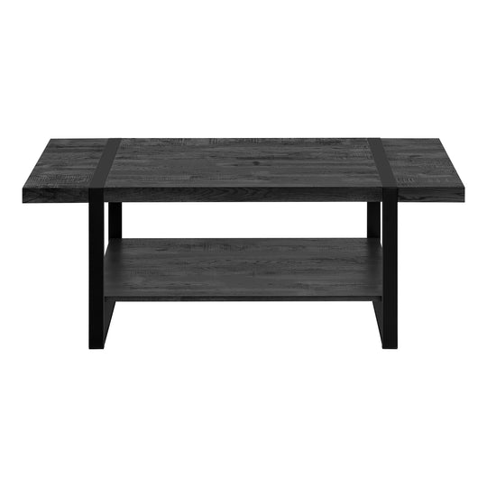 I 2860 Coffee Table - Black Reclaimed Wood-Look / Black Metal - Furniture Depot (7881103311096)