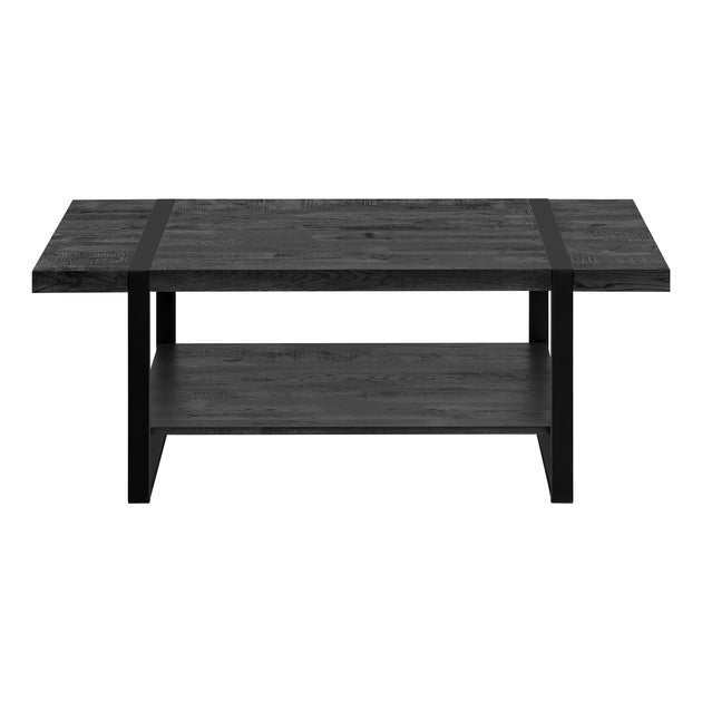 I 2860 Coffee Table - Black Reclaimed Wood-Look / Black Metal - Furniture Depot (7881103311096)
