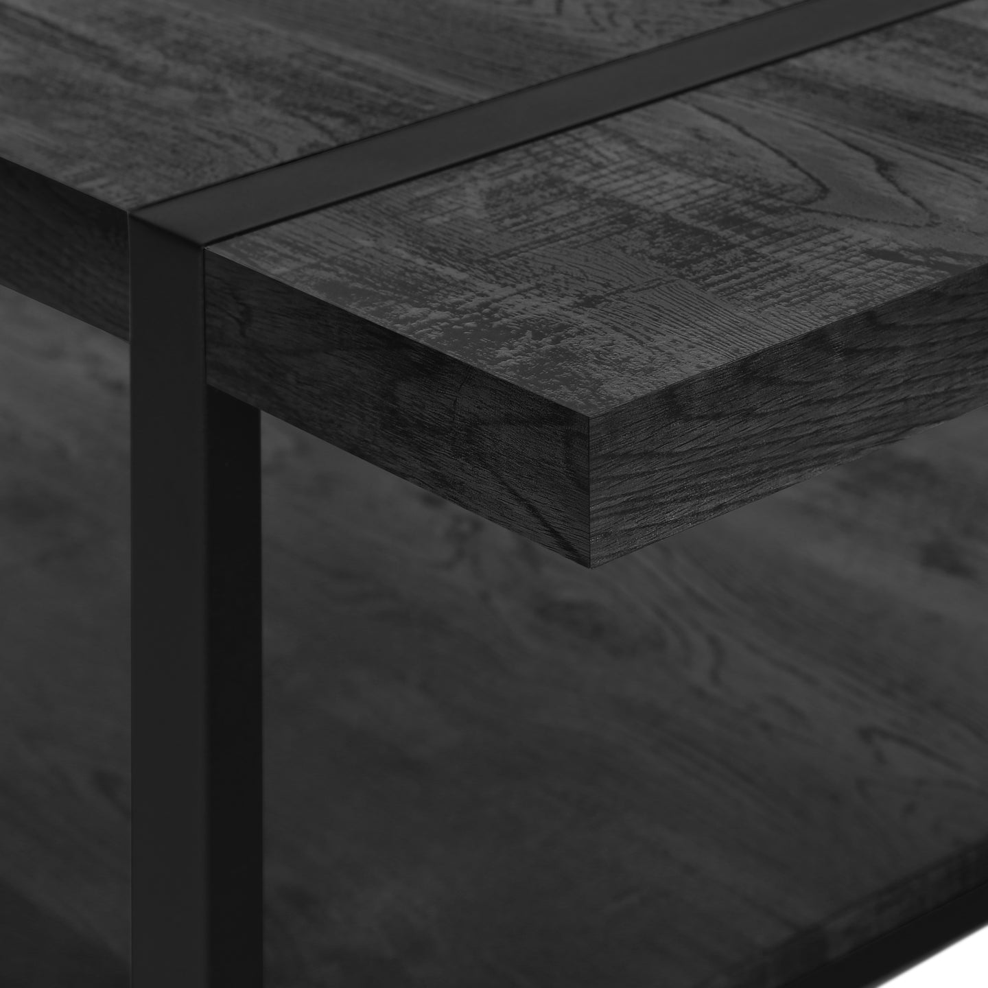 I 2860 Coffee Table - Black Reclaimed Wood-Look / Black Metal - Furniture Depot (7881103311096)