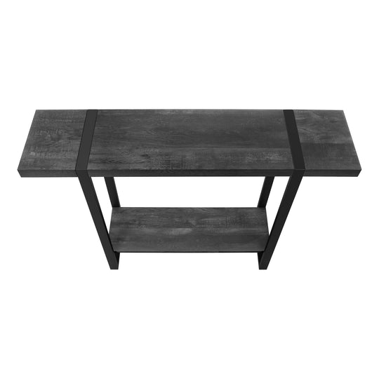 I 2861 Accent Table - 48"L / Black Reclaimed Wood-Look / Black - Furniture Depot (7881103507704)