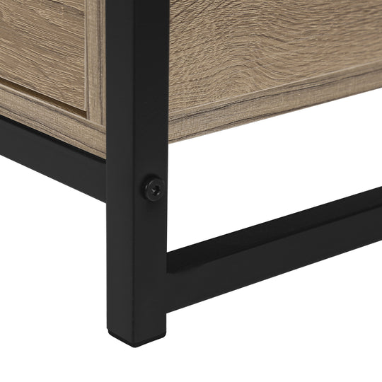 I 2872 Tv Stand - 48"L / Dark Taupe / Black Metal - Furniture Depot (7881104523512)