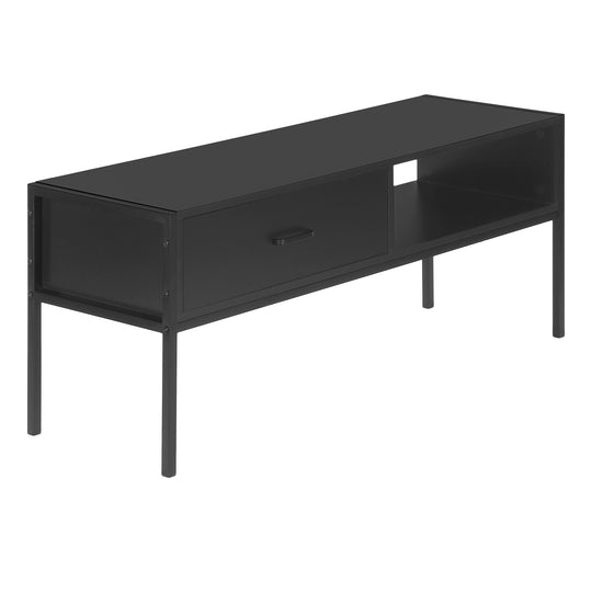 I 2874 Tv Stand - 48"L / Black / Black Metal - Furniture Depot (7881104720120)