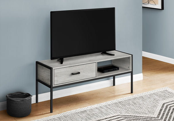 I 2875 Tv Stand - 48"L / Grey / Black Metal - Furniture Depot (7881104851192)