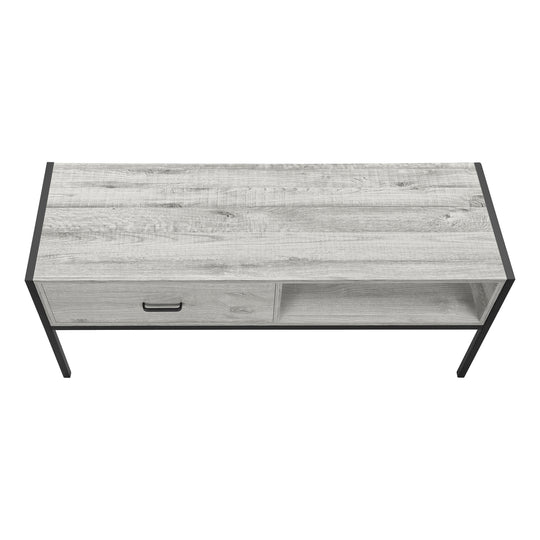 I 2875 Tv Stand - 48"L / Grey / Black Metal - Furniture Depot (7881104851192)